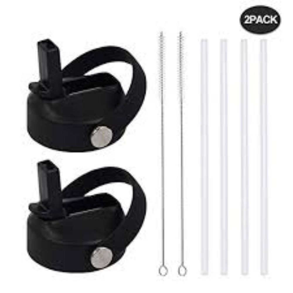 Zieglad wide mouth lid with straws 2pack